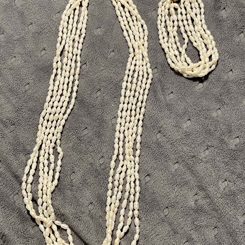 Vintage Freshwater Seed Pearl Necklace Set